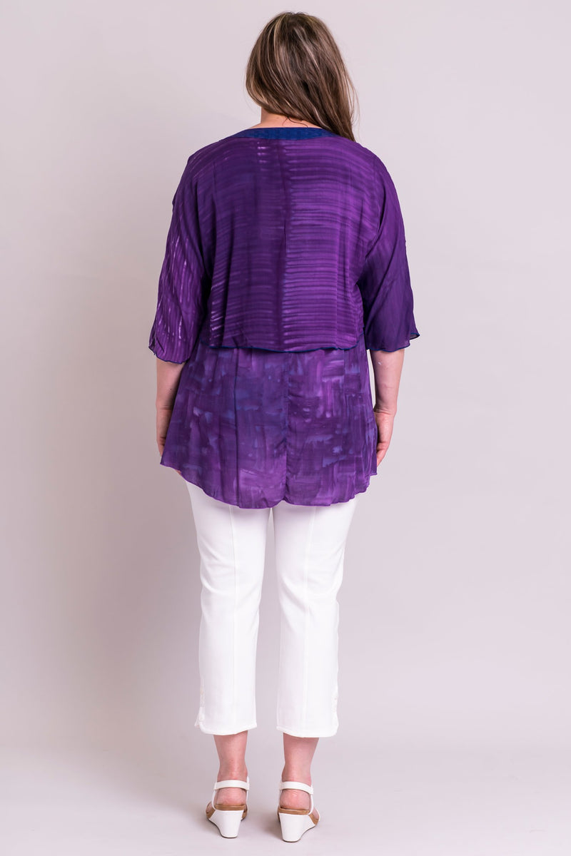 Neptune Jacket, Violet Weave, Batik Art- Final Sale