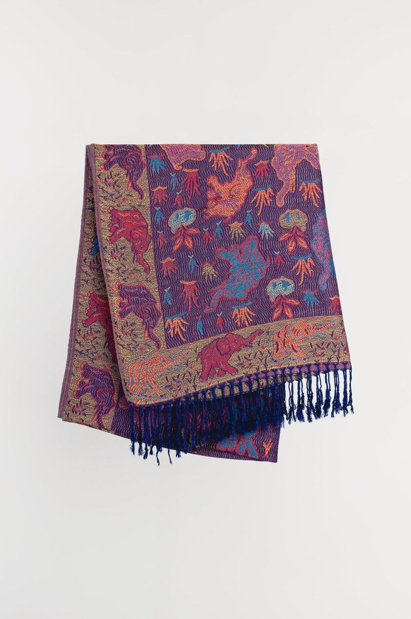 Pashmina Scarf, Autumn Elephants