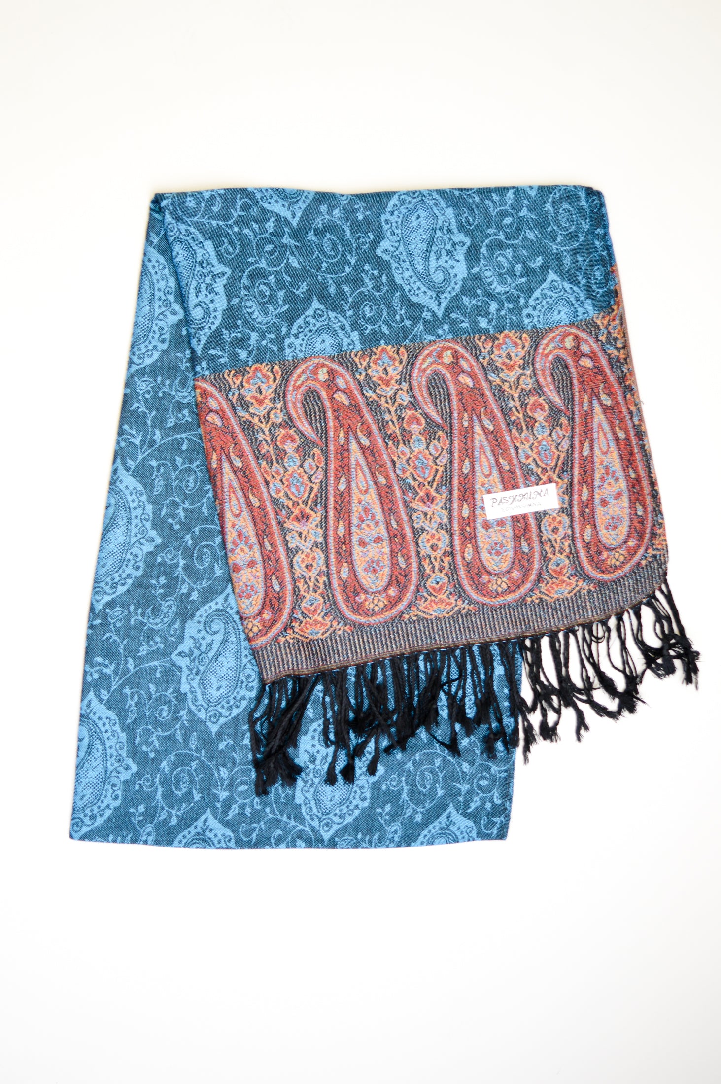Pashmina Scarf, Azul Paisley – LTD CAD Retail Blue Sky Clothing Co