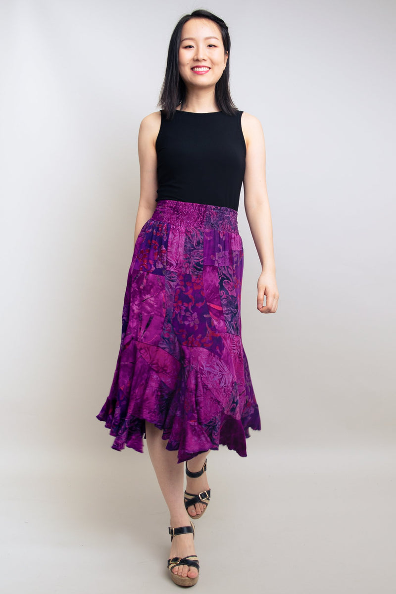 Patchwork Skirt, Magic Magenta, Batik Art
