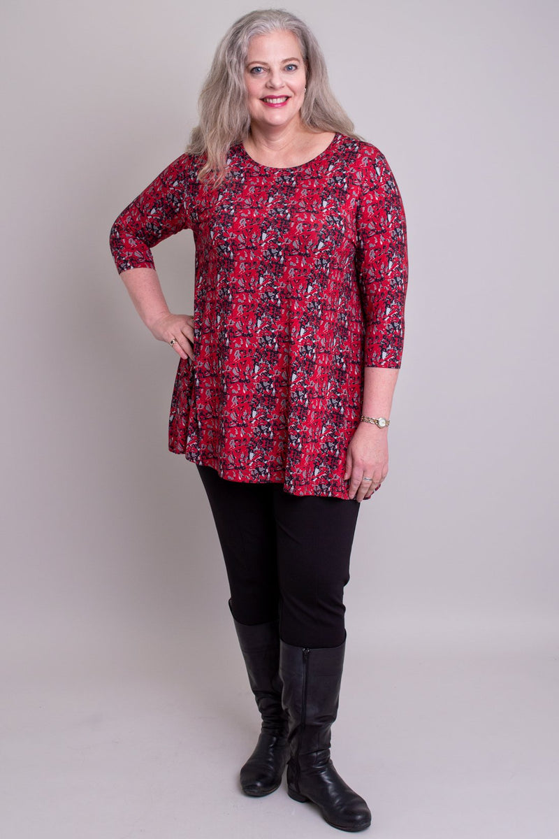 Perfect Tunic, Red Shards, Bamboo- Final Sale