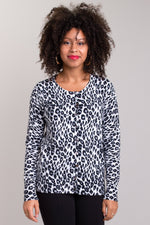 Ramona Sweater, Snow Leopard, Bamboo Cotton