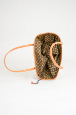 Rectangle Rattan Purse with Brown Leather