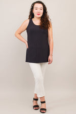 Relaxed Tank, Blk/Grey Stripe, Bamboo- Final Sale