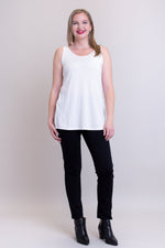 Relaxed Tank, White, Bamboo- Final Sale