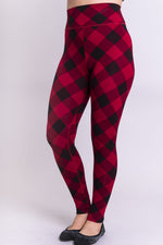 Riley Legging, Red Plaid, Bamboo - Blue Sky Clothing Co