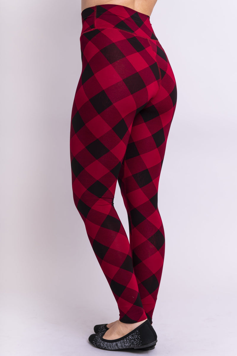 Riley Legging, Red Plaid, Bamboo - Blue Sky Clothing Co
