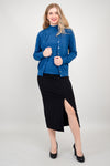 Rita Sweater, Blue, 100% Merino Wool