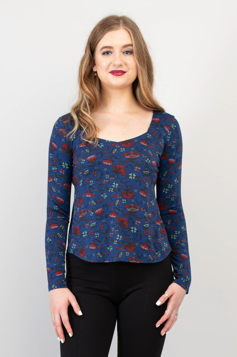 Ritzy Long Sleeve Top, Folklore, Bamboo