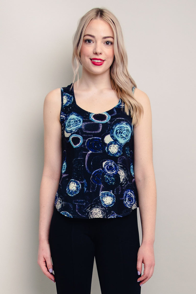 Ritzy Tank, Teal Bubbly, Bamboo- Final Sale