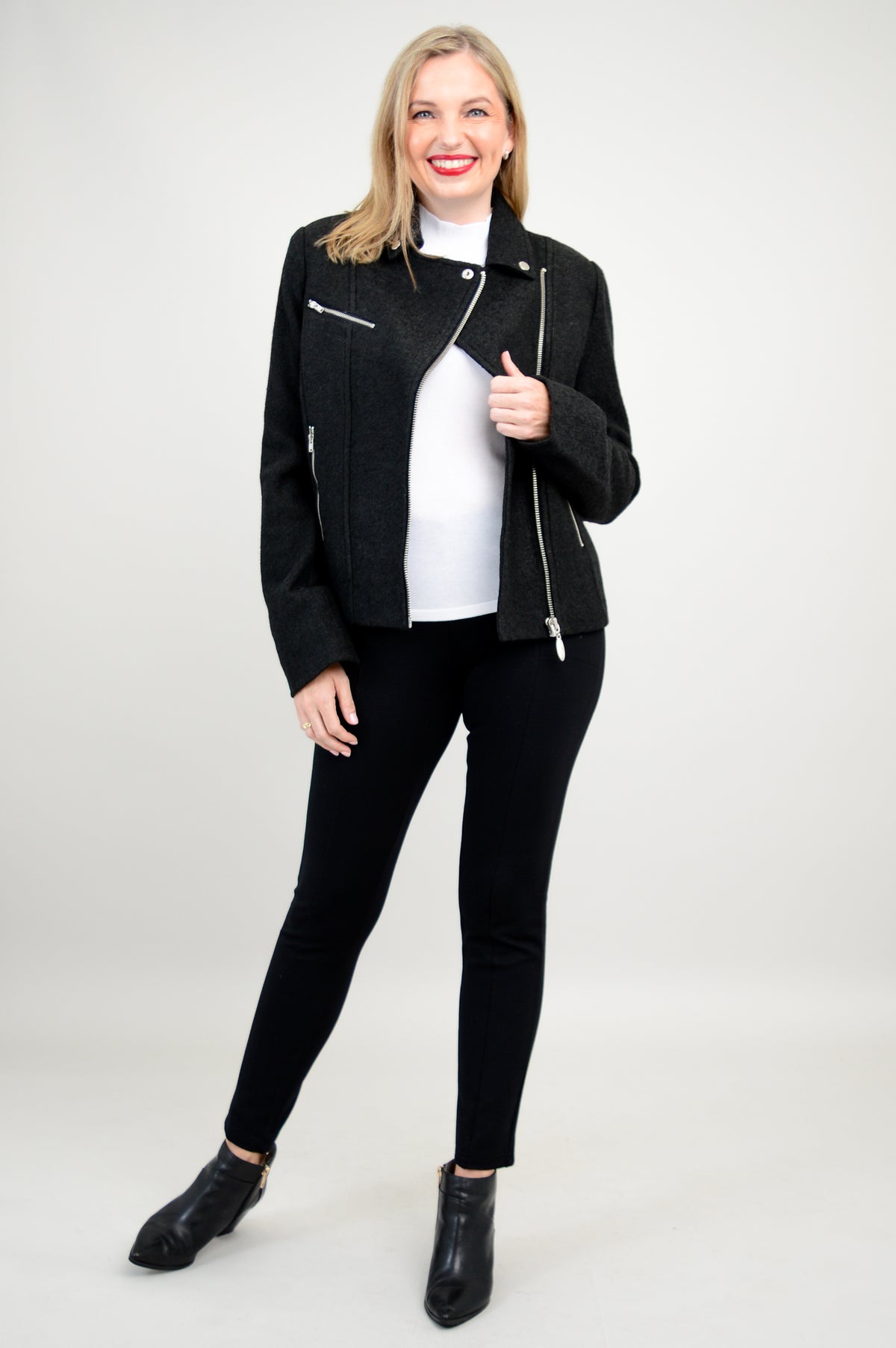 Ronnie Jacket, Black, Boiled Wool - Final Sale