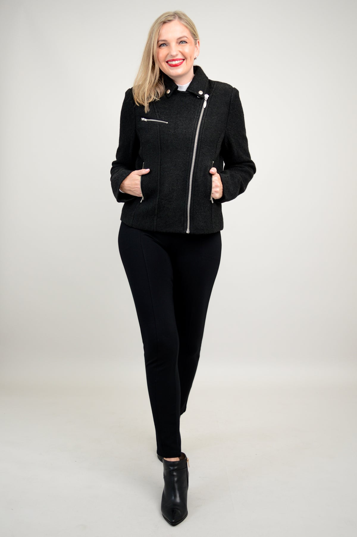 Ronnie Jacket, Black, Boiled Wool - Final Sale