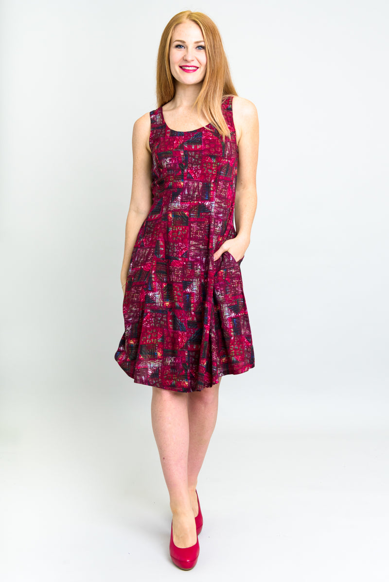Sara Dress, Montage Rouge, Woven Bamboo