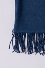 Women's denim blue cozy warm stylish scarf.