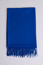 Women's cobalt blue cozy warm stylish scarf.