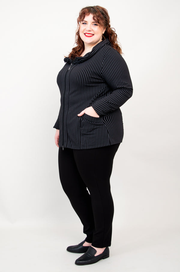 Seymour Jacket, Blk/Grey Stripe, Bamboo