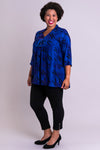 Shirley Blouse, Violet Dragonfly, Batik Art - Blue Sky Clothing Co