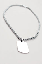 Silver Plaque Chain Necklace