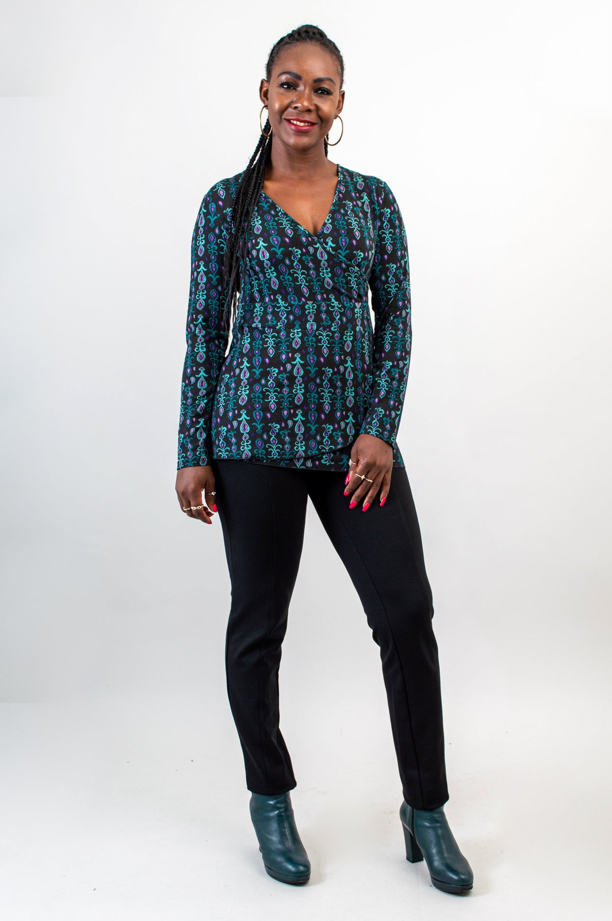Suzanne Long Sleeve Top, Jewels, Bamboo - Final Sale