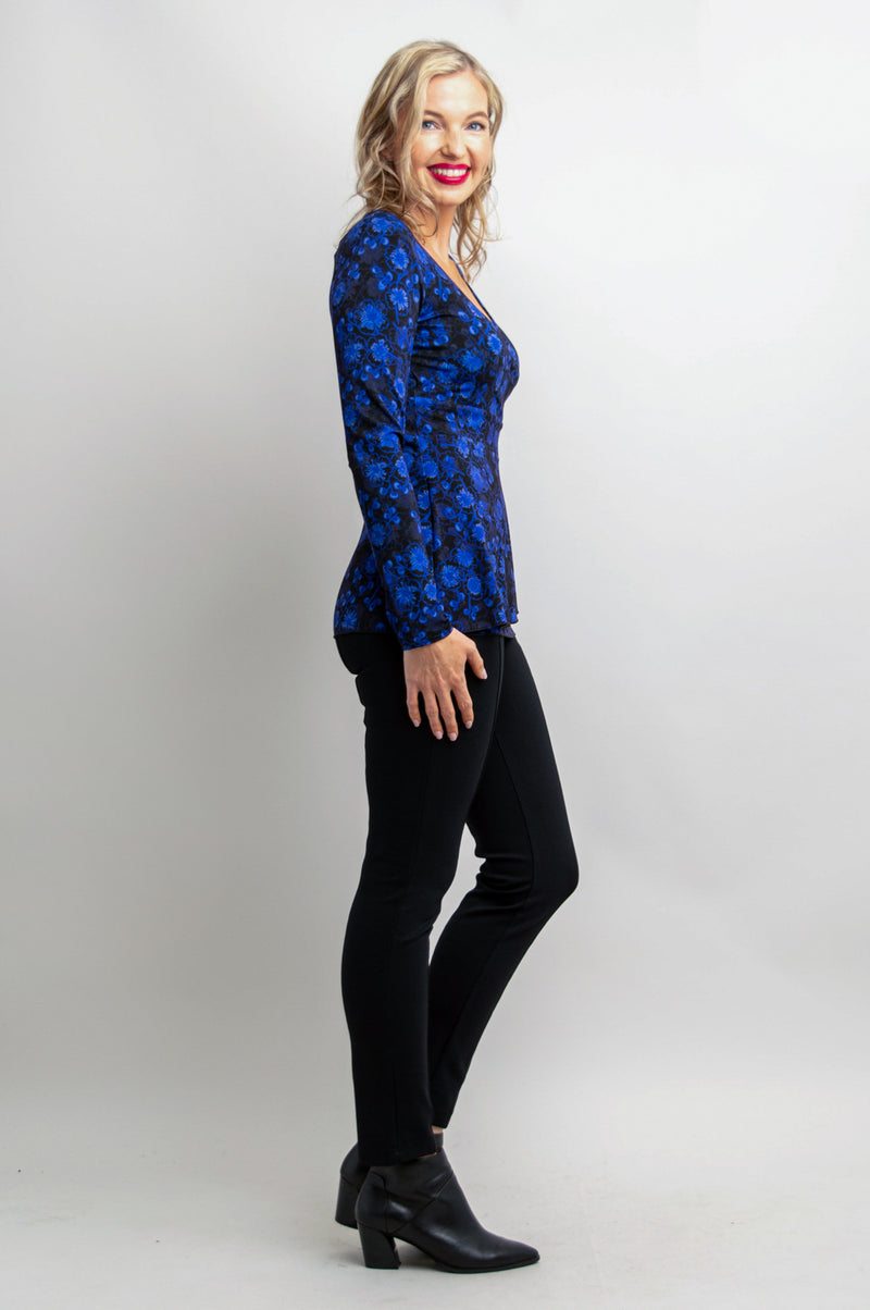 Suzanne Long Sleeve Top, Snow Flower, Bamboo - Final Sale