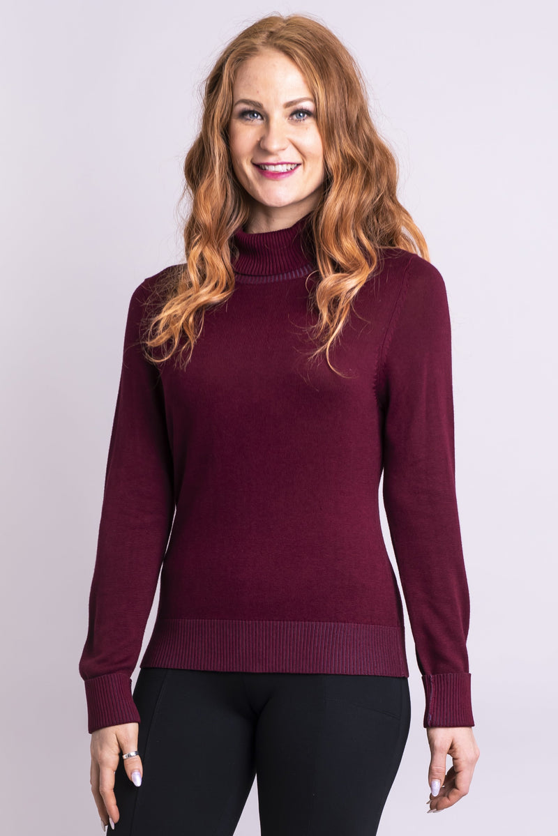 Taylor Sweater, Burgundy, Bamboo Cotton - Blue Sky Clothing Co