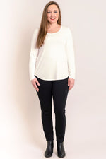 Tessa Long Sleeve, Winter White, Bamboo- Final Sale