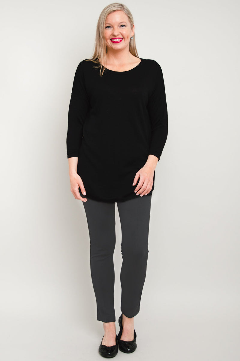 Tina Sweater, Black, Bamboo Cotton