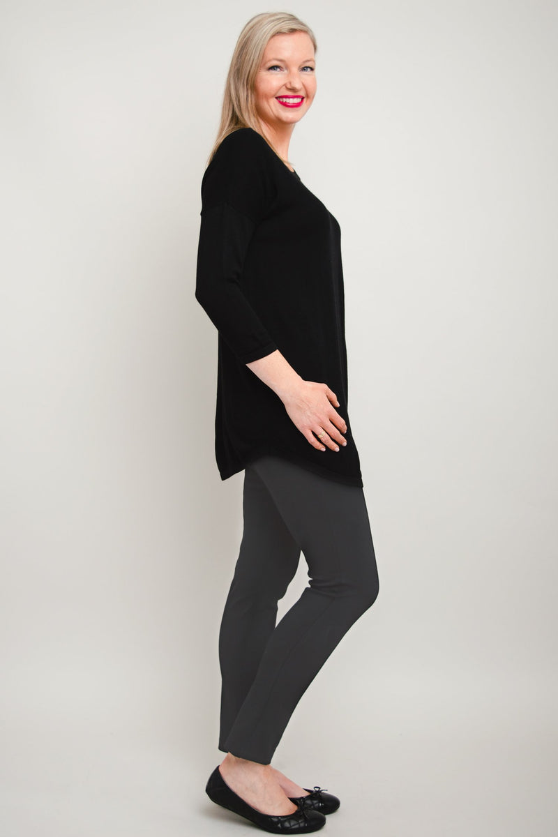 Tina Sweater, Black, Bamboo Cotton