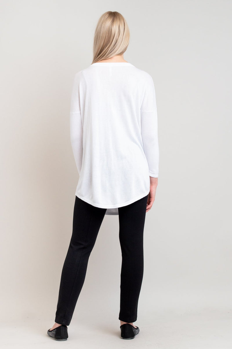 Tina Sweater, White, Bamboo Cotton