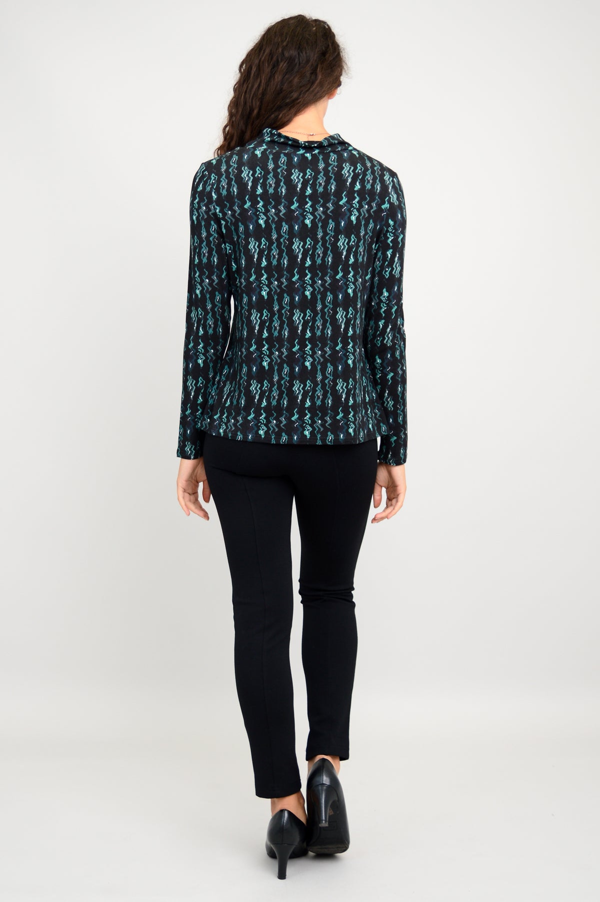 Trinity L/S Top, Teal Abstract, Bamboo - Final Sale