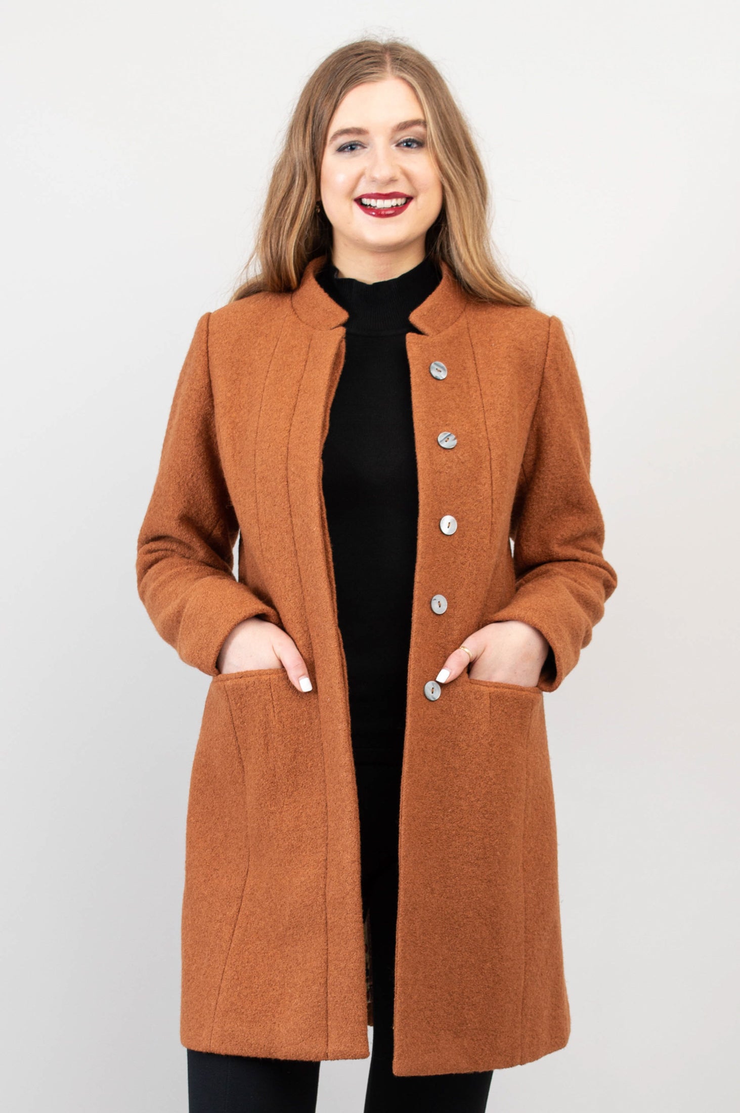Verona Coat Copper Boiled Wool SMALL