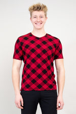 Adam Short Sleeve Shirt, Lipstick Plaid, Bamboo
