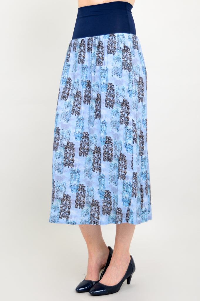 Blythe Skirt, Lifetree, Linen Bamboo Final Sale LTD CAD Retail Blue