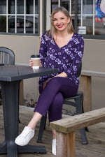 Jackie 3/4 Slv Top, Hibiscus, Bamboo - Final Sale
