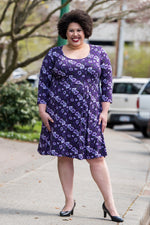 Judy 3/4 Dress, Hibiscus, Bamboo