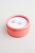 White Pearl Earrings Gift Box