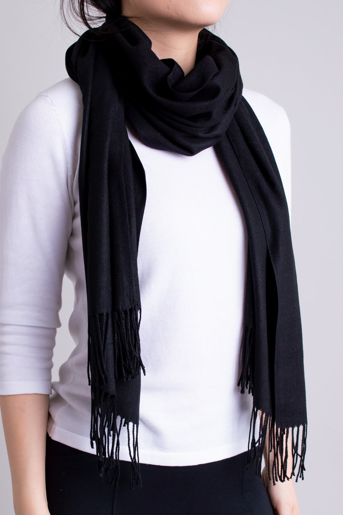 Black cashmere scarf womens shop