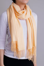 Women's cream color cozy warm stylish scarf.