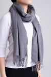 Women's grey cozy warm stylish scarf.