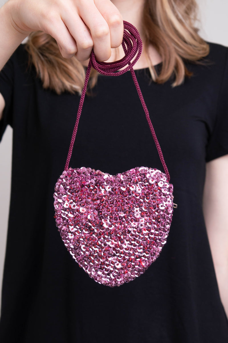 Mini Heart Sequin Bag, Assorted Colour